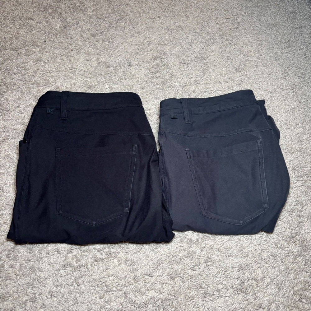 Lululemon ABC Slim Fit Pant Bundle Mens 32 Black Grey Warpstreme 5 Pocket 2 Pack